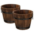 thumbnail image 5 of FOMIYES Rustic Planter Box Carbonized Wood 2Pcs 7.3x5.9x5.5in Home Balcony Gardening, 5 of 8