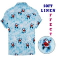 thumbnail image 2 of LA LEELA Mens Hawaiian Shirts Short Sleeve Button Down Shirt Men's Christmas Tree Vacation Gifts Shirts Casual Aloha Shirts for Men XXL Blue Santa, 2 of 6