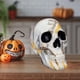 thumbnail image 4 of Estatua de calavera humana, esqueleto de la muerte, hueso de la cabeza, figurita de resina para Halloween 14.5x12.5x17.5 Blanco, 4 of 9