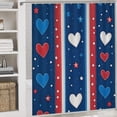 thumbnail image 5 of USA Hearts & Stars Shower Curtain Sets 4 Piece Bathroom Shower Curtain Set with Rugs Memorial Day Patriotic Waterproof Fabric Bath Curtain for Bathroom Decor Set, 5 of 8