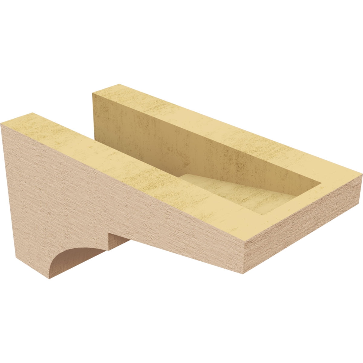 4"W x 8"D x 4"H Wide Monterey Rough Cedar Woodgrain TimberThane Corbel, Primed Tan