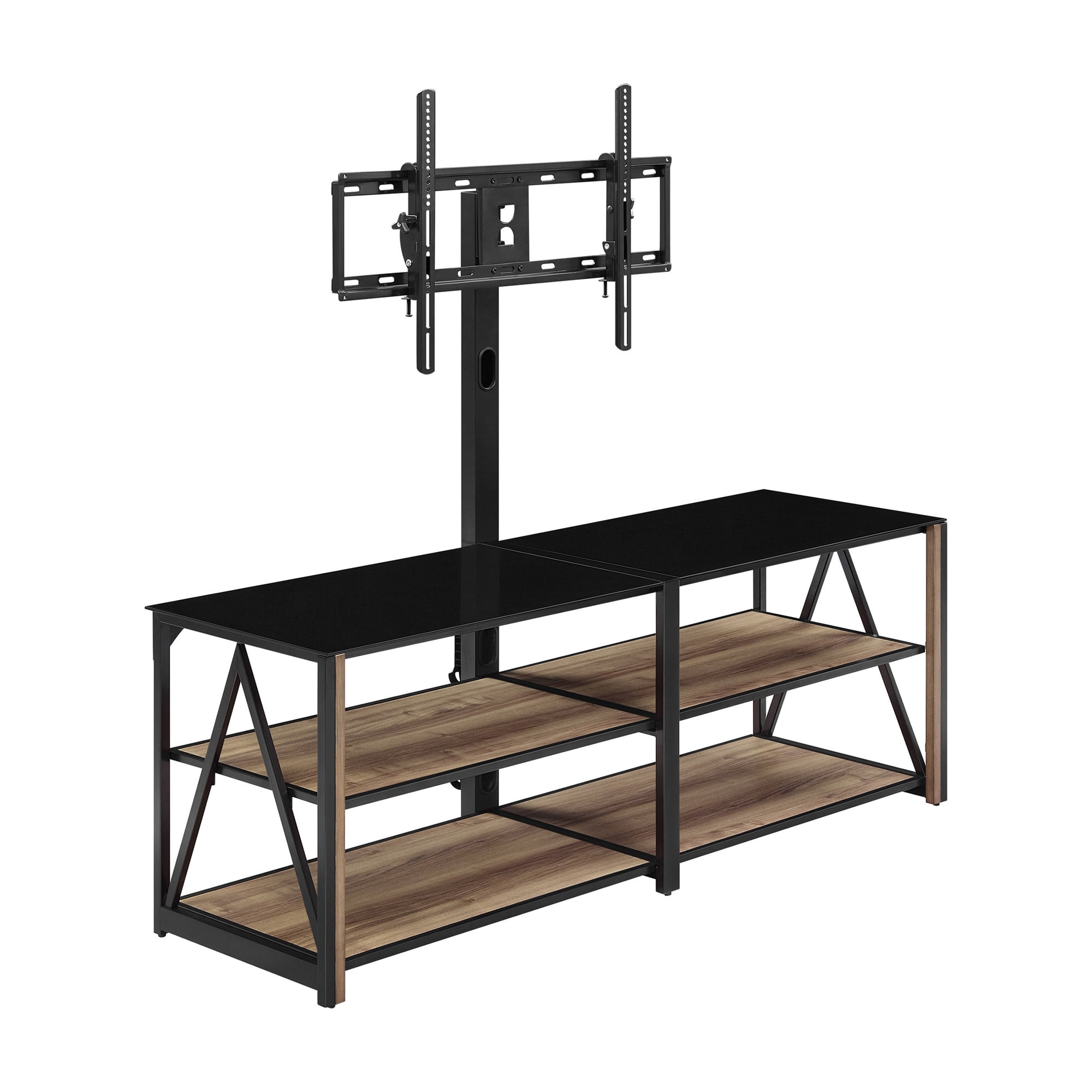 Whalen Spectrum 3-in-1 TV Stand for TVs up to 82” Brown Finish