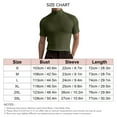 thumbnail image 6 of Men Short Sleeves Top High Elasticity Pure Color Turtleneck Slim Fit Undershirt Pullover OD Green S Rawiri, 6 of 6
