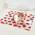 thumbnail image 2 of Red Strawberry Plants White Pattern Blanket,Comfortable Soft Flannel Throw Blanket,All Season,Warm Lightweight Blankets for Sofa Bed Couch Living Room Chair,30"x40", 2 of 4