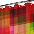 thumbnail image 3 of Red and Blue Checkered Pattern Modern Waterproof Shower Curtain Set with 12 Hooks, Washable Decorative Bathroom Shower Curtain, 3 of 6
