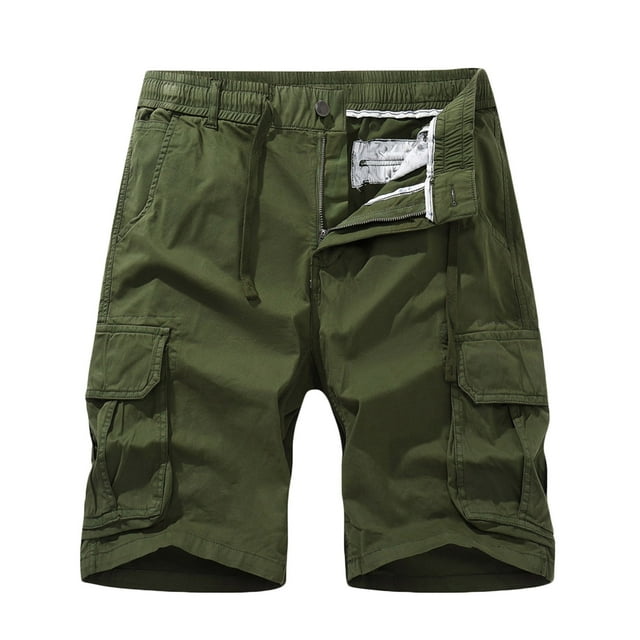 Teissuly Shorts d'Été Rabais Hommes Décontractés Unis Fermeture Éclair Bouton Poches Shorts Cargo Raccourcis