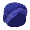thumbnail image 2 of Womens Elastic Solid Color Comfortable Flat Hat Beaded Flower Hair Cap, 2 of 3