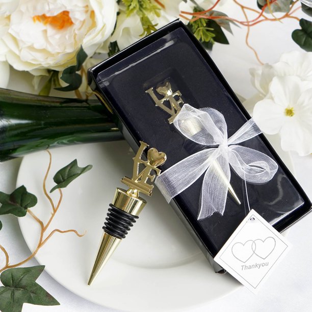 Efavormart Gold Metal Love Wine Bottle Stopper Wedding Favor With