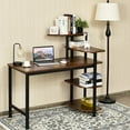 thumbnail image 4 of Costway Computer Desk Writing Study Table with Storage Shelves Home Office Rustic Brown, 4 of 10