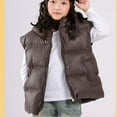 thumbnail image 4 of SuTry Kids Solid Color Hooded Sleeveless Lightweight Down Vest Warm Fall Winter Thermal Outerwear for Children 3-15 Years(Coffee#1,8-9 Years), 4 of 9