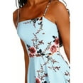 thumbnail image 6 of Womens Dresses for Wedding Guest Short Sleeve Boho Holiday Strappy Floral Print Ladies Beach Swing Irregular Tuxed Dress, 6 of 7