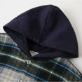 thumbnail image 5 of Paokuoon Toddler Boys Hoodie Shirt Cotton Plaid for Kids 2-8 Years Hooded Long Sleeve Button Blouse for Spring Fall, 5 of 9