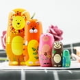 thumbnail image 1 of Muñecas Matryoshka rusas de madera de tigre de dibujos animados juguetes, 1 of 3