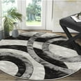 thumbnail image 2 of MDA Rug Imports Orelsi Collection Abstract Area Rug Grey/Black 8'1" Round Geometric,Abstract Stain Resistant 8' Round Accent,Indoor Living, 2 of 4
