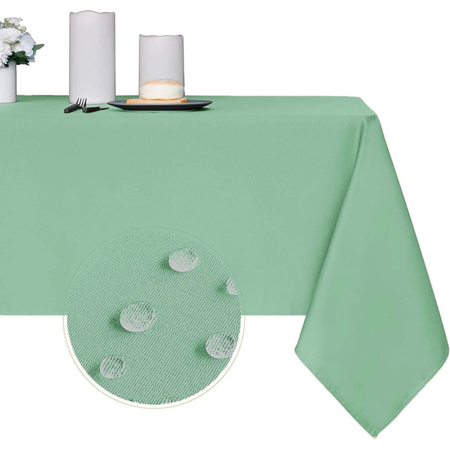 LAICAIW Nappe Rectangulaire 210 G/m2 - Nappe en Microfibre Imperméable Robuste, Housse de Table Décorative pour Usage Extérieur et Intérieur (Vert Menthe, 52 x 70 Pouces)