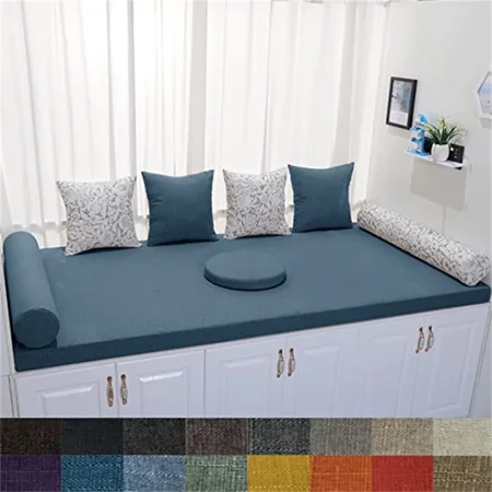

2024 DREAMFIRE Custom Size Bay Window Seat Cushions - High-Density Sponge Pad Washable/Removable/Non-Slip and Thickened (3/5/8/10CM Options)