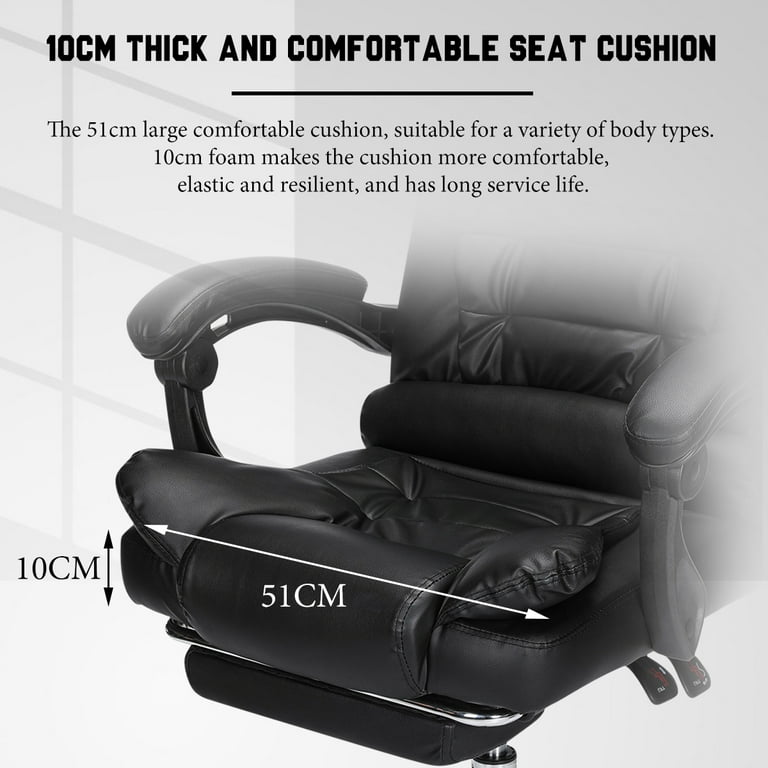 Ergonomic Massage Office Chair with 2-Point Vibration, Faux Leather High  Back Executive Office Chair with Comfort Lumbar Support Upholstered Linkage  Armrest, 135 Degree Reclining Swivel Desk Chair 