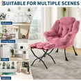 thumbnail image 7 of Lazy Chair with Ottoman, Large Lounge Accent Chair, Comfy Armchair with Folding Footrest,Reading Armchair with Side Pocket for Living Room, Bedroom, Dorm & Office, 7 of 7