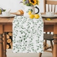 thumbnail image 3 of Watercolor Eucalyptus Leaves Table Runner 13x48in Non-Slip Cotton Linen Table Runners, Vintage Spring Leaves Dresser Scarves TableRunner for Dinner Kitchen Dining Wedding Party, 3 of 9