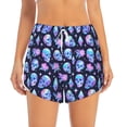 thumbnail image 4 of Lsque star Skull flower crystal Printed Women's Running Shorts with Liner Pockets,Elastic Quick Dry Workout Athletic Gym Yoga Shorts,Womens High Waist Shorts-Large, 4 of 9