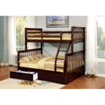 thumbnail image 2 of BEKids Traditional Wood Twin/Full Bunk Bed with 2 Drawers in Java Brown, 2 of 2
