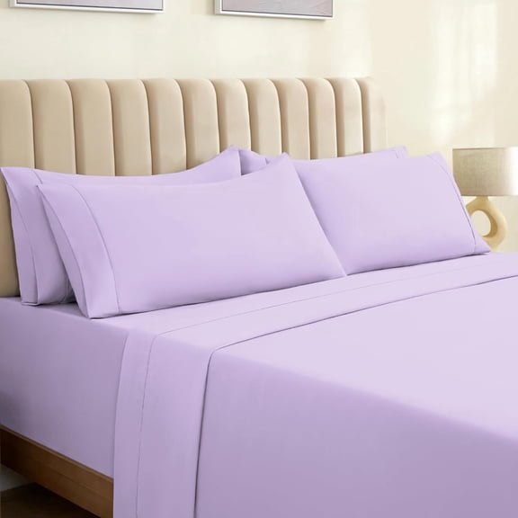 LuxClub Linen Bed Sheets Set, 4 Piece Deep Pockets 18", Wrinkle Free, Hotel Bedding Silky Soft, Machine Washable, Twin XL, Periwinkle