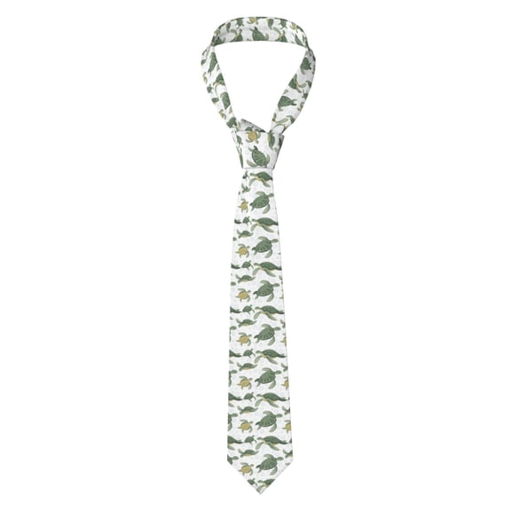 Naloa Cute Turtle Print Solid Color Tie Formal Necktie for Men,Suitable for business, daily life, work