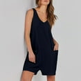 thumbnail image 5 of YDKZYMD Short Rompers for Women Tight Sleeveless Vacation Summer One Piece Maternity with Pockets Dressy Jumpsuits Baggy Trendy Casual Tank Top Shorts Navy S, 5 of 7