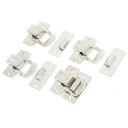 Metallic Set Cabinet - 4pcs Spring Loaded Metallic Hinge Latch Hasp Sets f Wood Toolbox