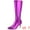 Purple, variant on Women's Pointed Toe Stiletto Heels Shiny Knee-high Boots Purple 7