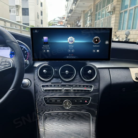 15.8 inch Carplay Screen Radio Multimedia Player for Mercedes-Benz C/GLC W205 2015-2019 Models Universal Car Navigation GPS Upgrade Headunit Android Display Video 1080P Touch Screen Replace System