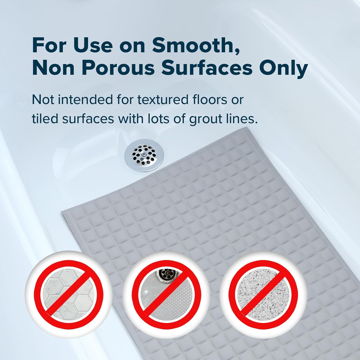 SlipX Solutions Foot Friendly Pillow Top Plus Safety Bath Mat, 15 x 27