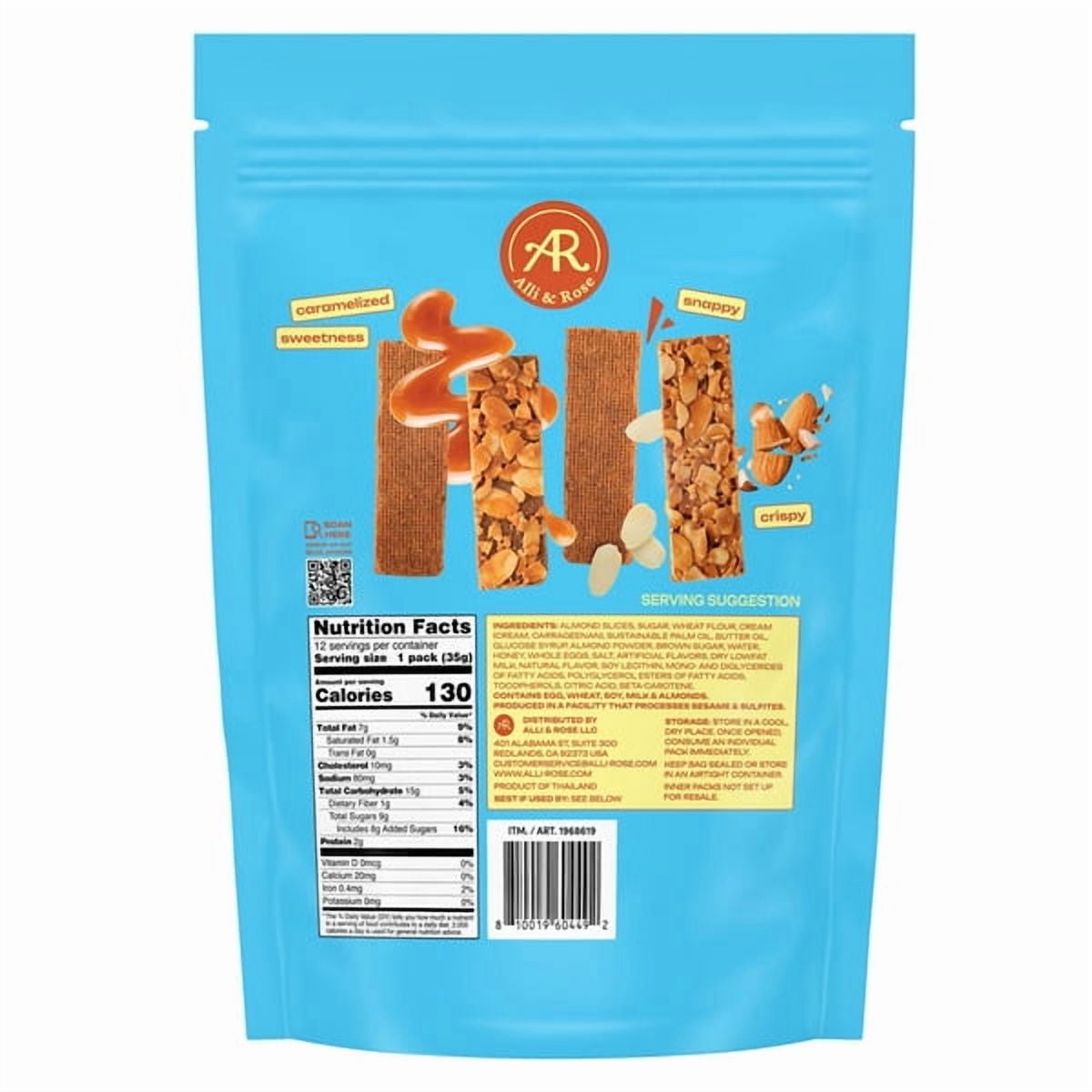 Almond SnapStix Almond Cookie Bars, Caramelized Flavor, 12 Twin Packs, 14.8 oz