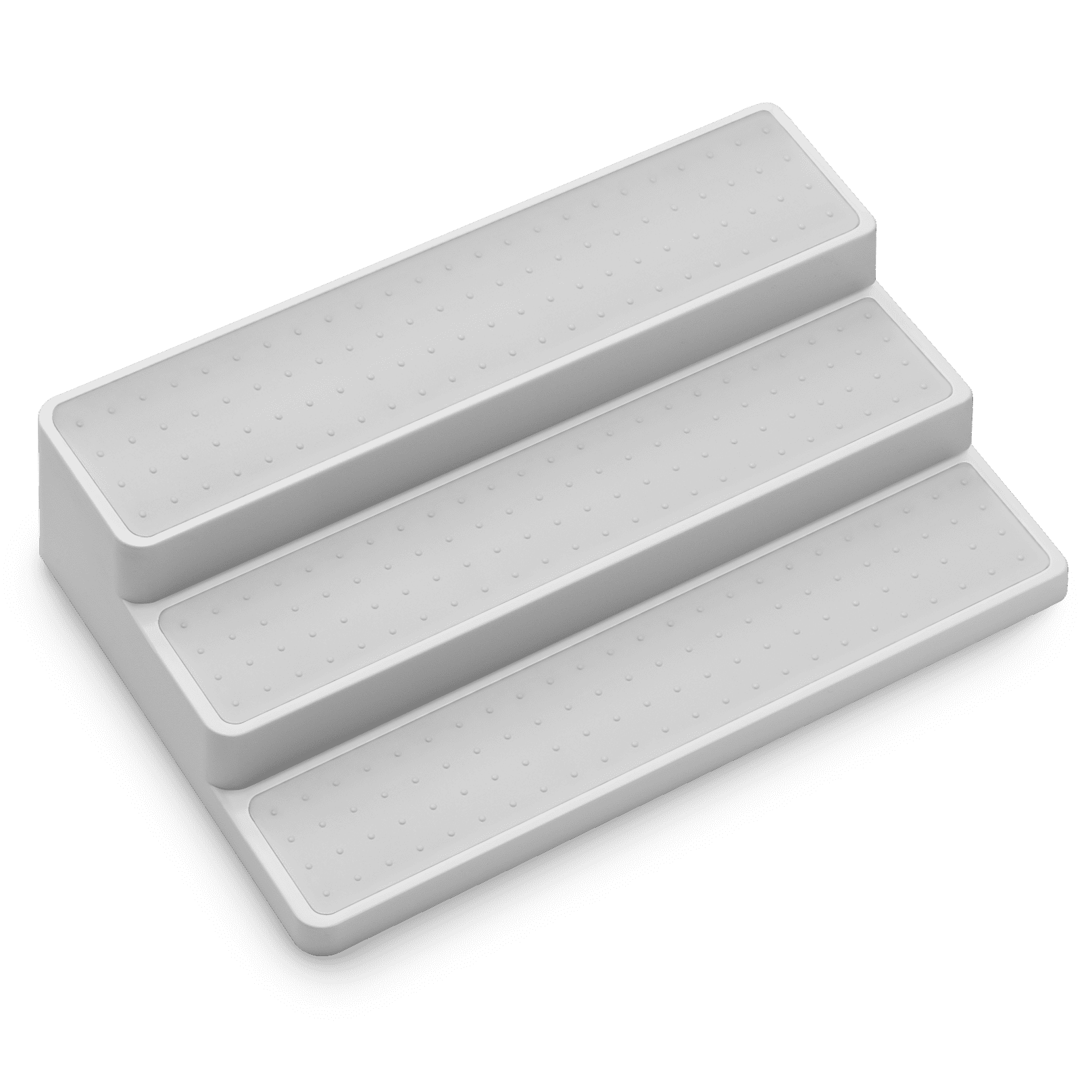 madesmart 3-Tier Cabinet Shelf Organizer, Pantry, or Countertop Organizer, Soft-Grip Lining and Non-slip Feet, BPA-Free, Grey/White
