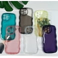 thumbnail image 5 of Case for iPhone 13 Pro Max Case Wave, Curly Frame Design for Women Girls, Cute Love Heart Camera Aesthetic Phone Case Soft Flexible TPU Shockproof Full-Body Protective Case Cover, Clear Blue, 5 of 12