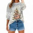 thumbnail image 6 of Women's Christmas Sweatshirts Merry Fleece Xmas Crewneck Sweaters Fashion Christmas Printed Long Sleeve Blouses Casual Loose Shirts Xmas Holiday Pullover Tops, 6 of 9