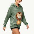 thumbnail image 4 of Pet Pouch Hoodie For Women, Front Zip Drop Shoulder Pullover Sweatshirt, Pet Carrier Sweater For Small Dogs & Cat, Green, L, 4 of 9