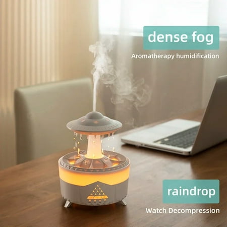 

CHNGXJC 2024 Water Drip Soothing Rain Cloud Humidifier with Remote Control - Display Rain Cloud Raindrop and Mushroom Diffuser for Air Humidification