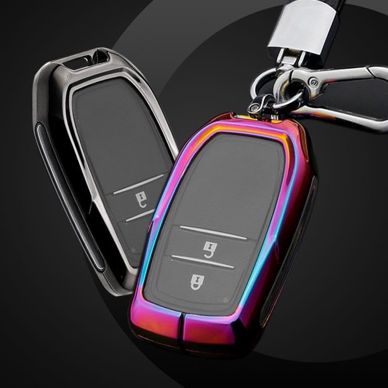 for Toyota Key Fob Cover, Zinc Alloy+TPU Key Fob Case for 2025 Camry, 2021-2025 Venza, Grand Highlander Hilux, Fortuner, 2022-2025 Tundra Tacoma Remote Key