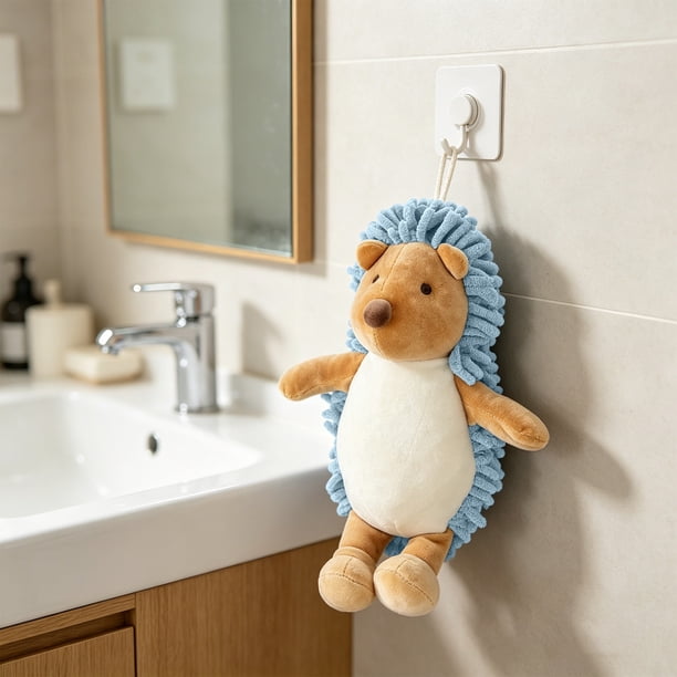Hedgehog Chenilles Hand Towel Cute Cartoons Hedgehog Fuzzy Fuzzy Ball Hand Towel Absorbent Decorative Fuzzy Ball Hanging Towel For Bathrooms And Kitchens