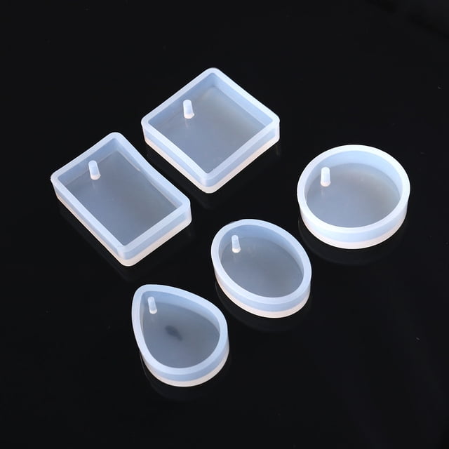 NUOLUX 5Pcs Silicone Mold Set for Resin Pendant Making Easy to Clean White Durable Shapes
