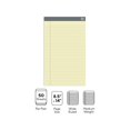 thumbnail image 2 of Staples TRU RED Notepads 8.5" x 14" Wide Ruled Canary 50 Sheets/Pad 24/Carton TR59915/TR573VS, 2 of 7