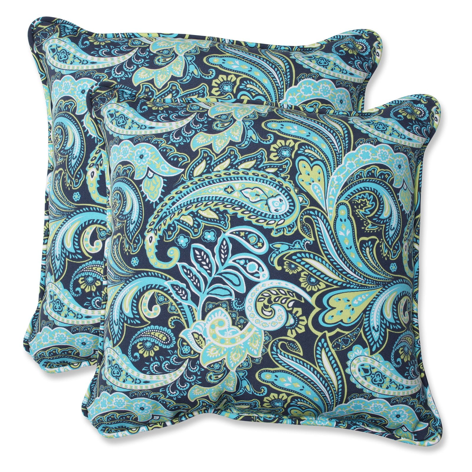Pillow Perfect Outdoor/ Indoor Pretty Paisley Navy 18.5inch Throw