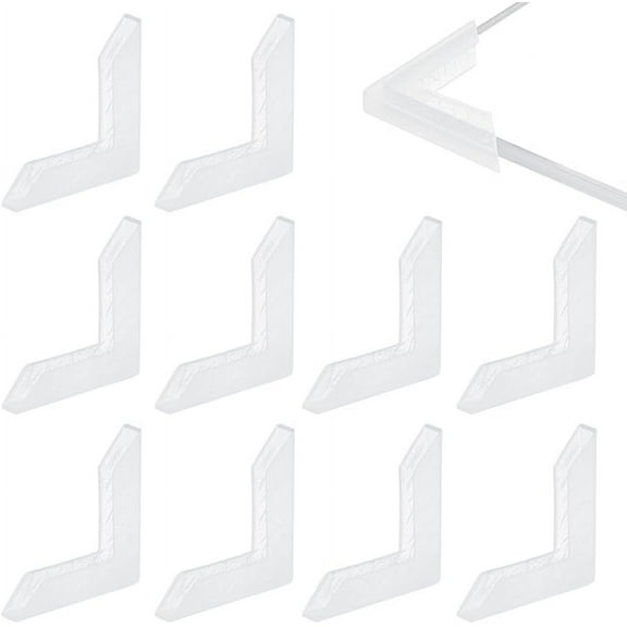 100Pcs Corner Protectors L-Shaped Corner Bumpers Translucent White Plastic Corner Guards Covers Edge Protector for Picture Frame Mirror Ceramic Glass Transportation Protection