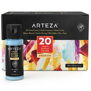 Arteza Acrylic Artist Paint Set, Metallic, 120ml Tubes, Vibrant Essentials,  Non-Toxic - 8 Pack 