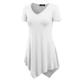 thumbnail image 2 of Made by Johnny Women's V-Neck Asymmetrical Tunic Top XXL WHITE, 2 of 6