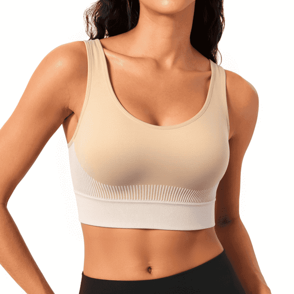 WQD Sports Bras for Women High Support Wirefree Padded Workout Bras Comfortable Athletic Yoga Bra Tops for Running Training Fitness Gym
