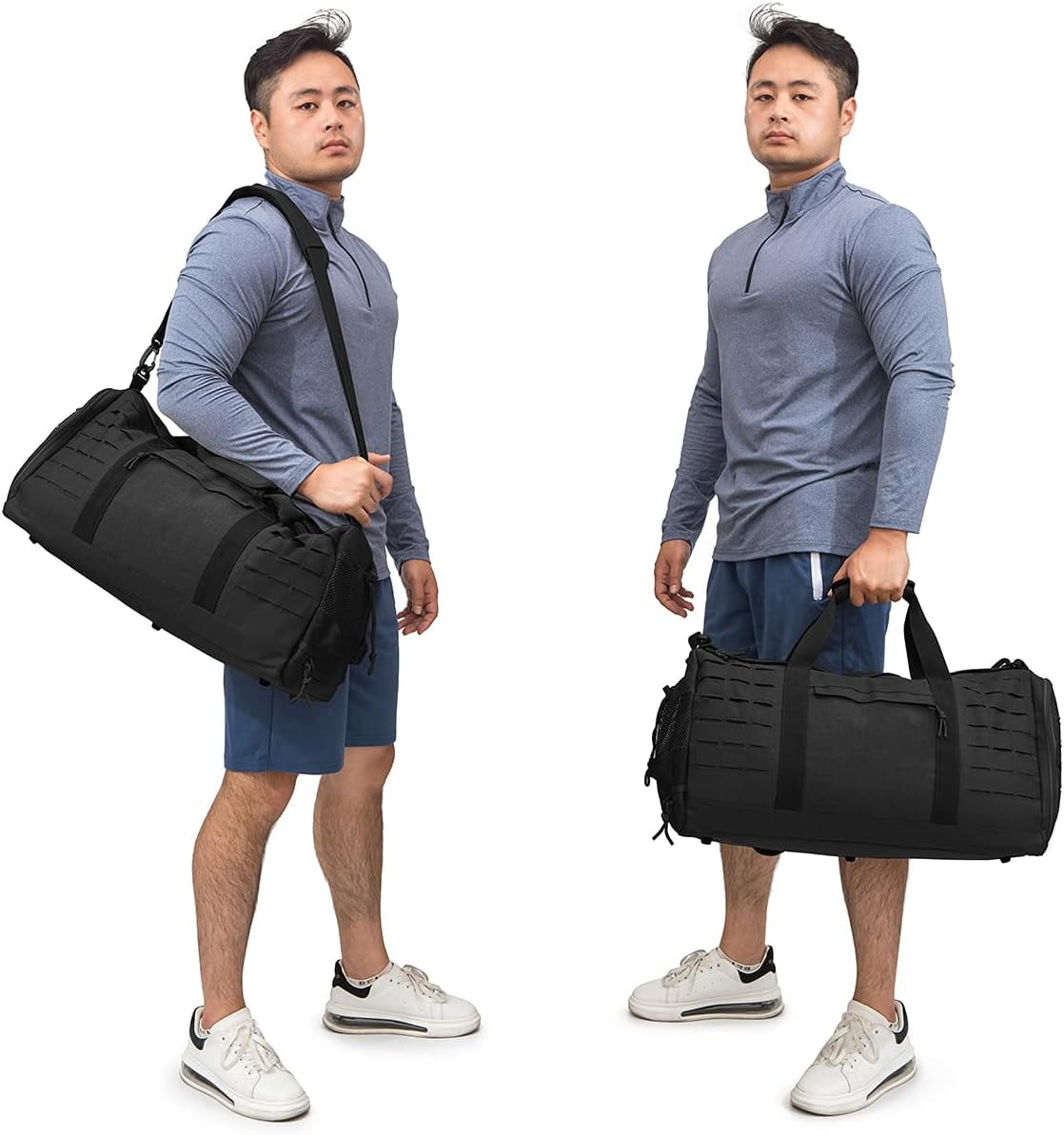 favastee 40L Military Tactical Duffle Bag For Men Sport Gym Fitness Tote Travel Training Workout With Shoe Compartment Basketball Football Weekender