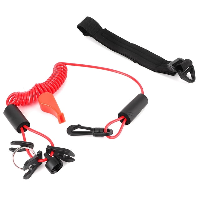Marine Cordón para interruptor de seguridad con atadura, Llaves para interruptor de parada de apagado del motor fuera de borda con cordón de seguridad Universal cordón del Higoodz Accesorio de coche