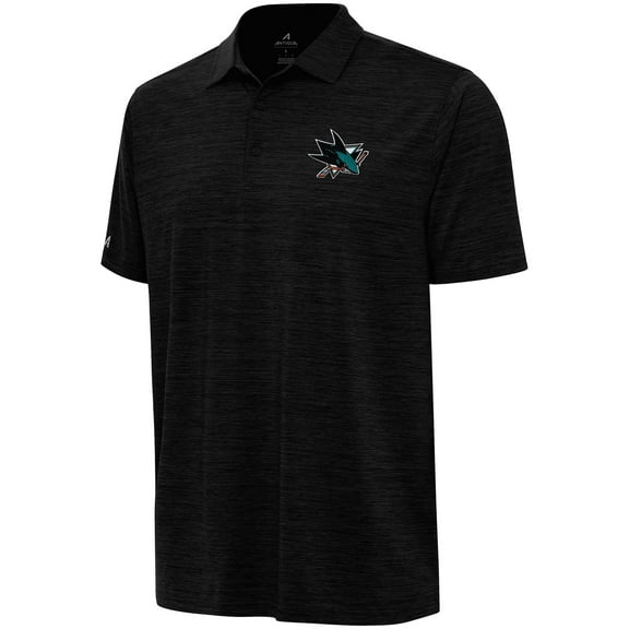 Men's Antigua  Heather Black San Jose Sharks Layout Polo